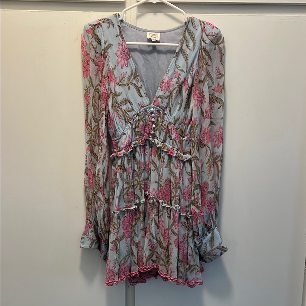 Hemant & Nandita Floral V-Neck Dress